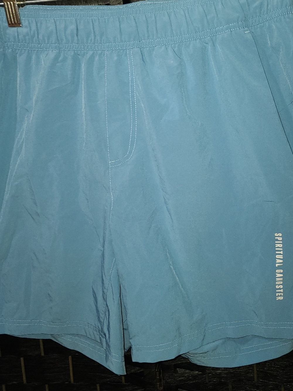 Spiritual Gangster Onset Active Shorts  size M in a turquoise blue color